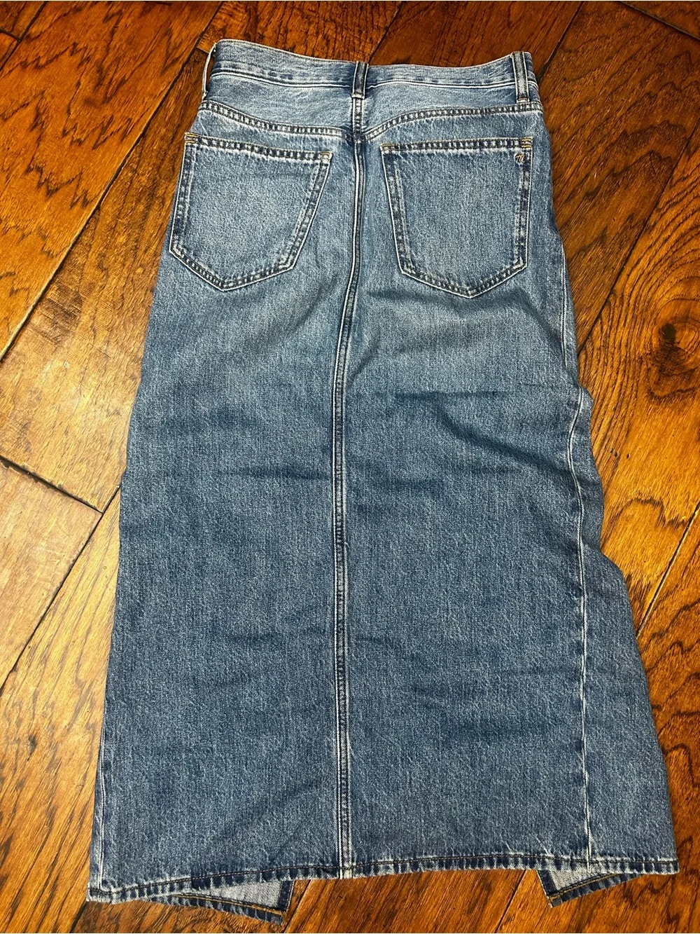 Madewell‎ front slit denim maxi skirt